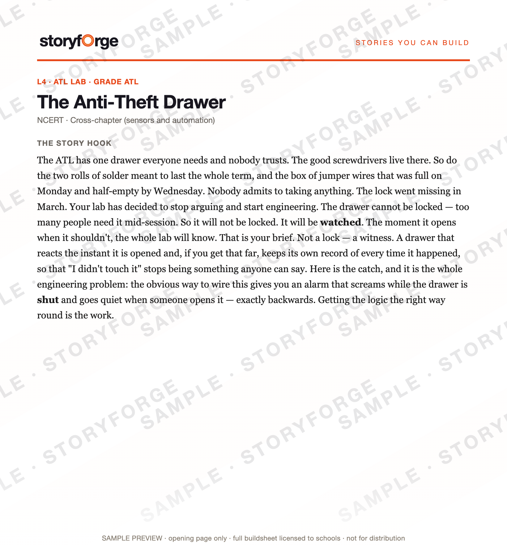 Watermarked opening-page preview of The Anti-Theft Drawer