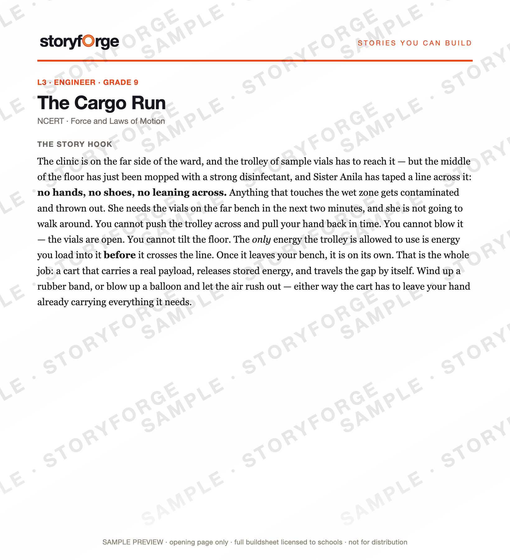Watermarked opening-page preview of The Cargo Run