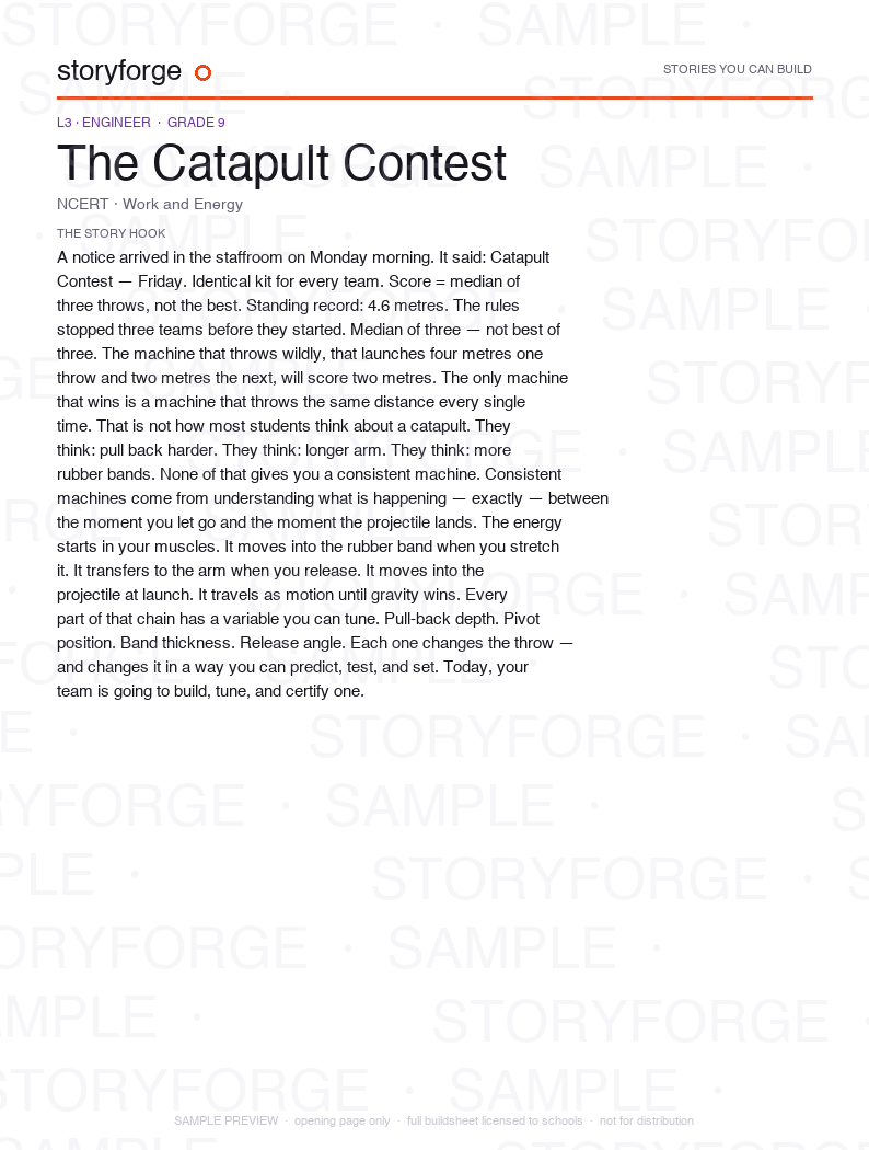 Watermarked opening-page preview of The Catapult Contest