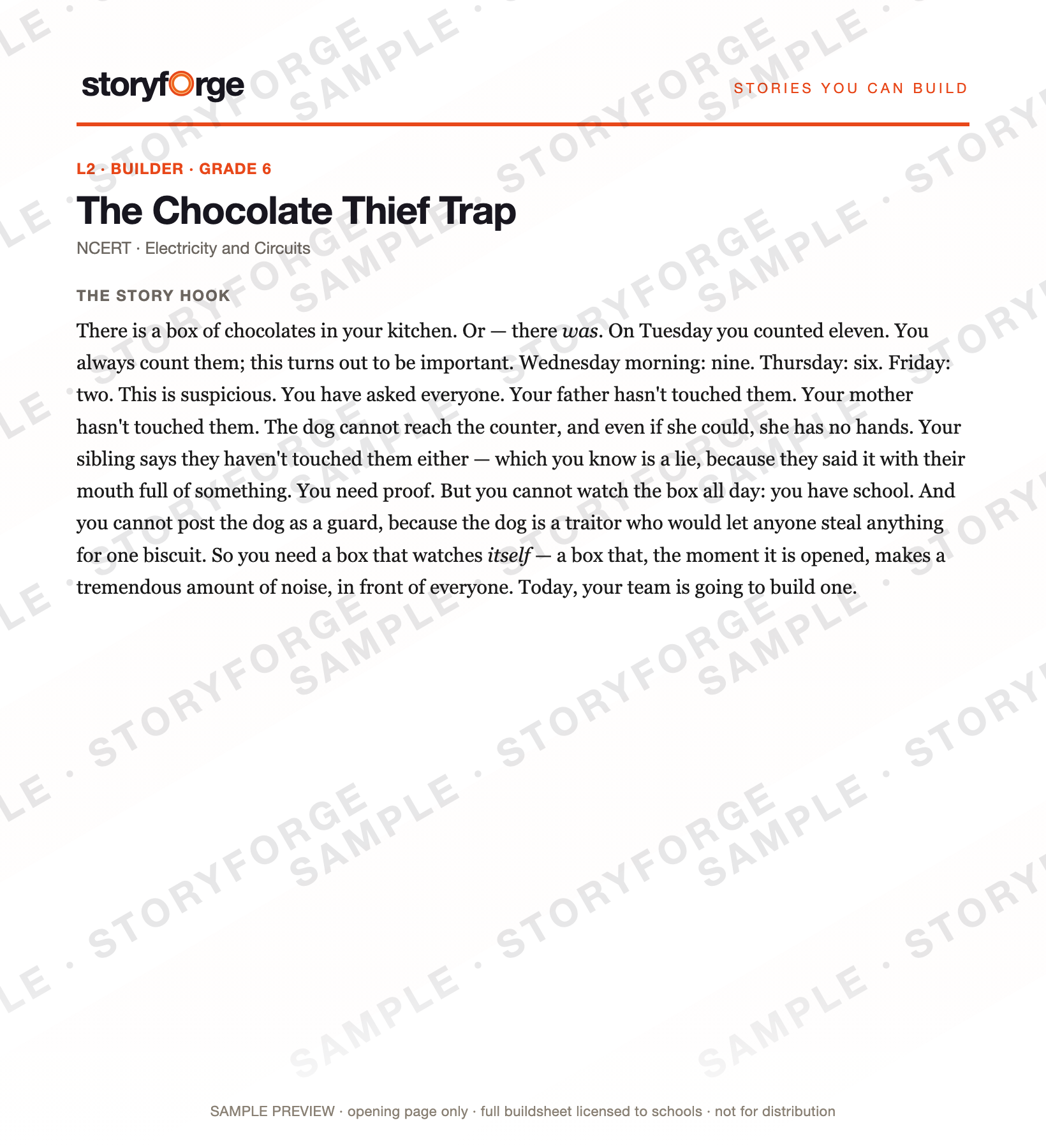 Watermarked opening-page preview of The Chocolate Thief Trap
