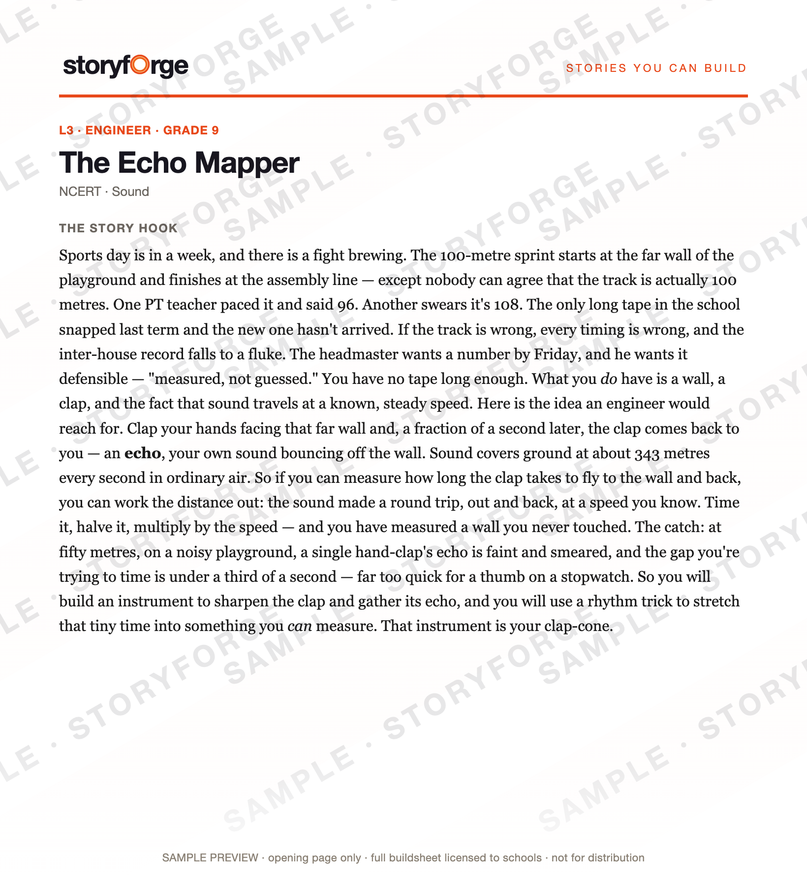 Watermarked opening-page preview of The Echo Mapper