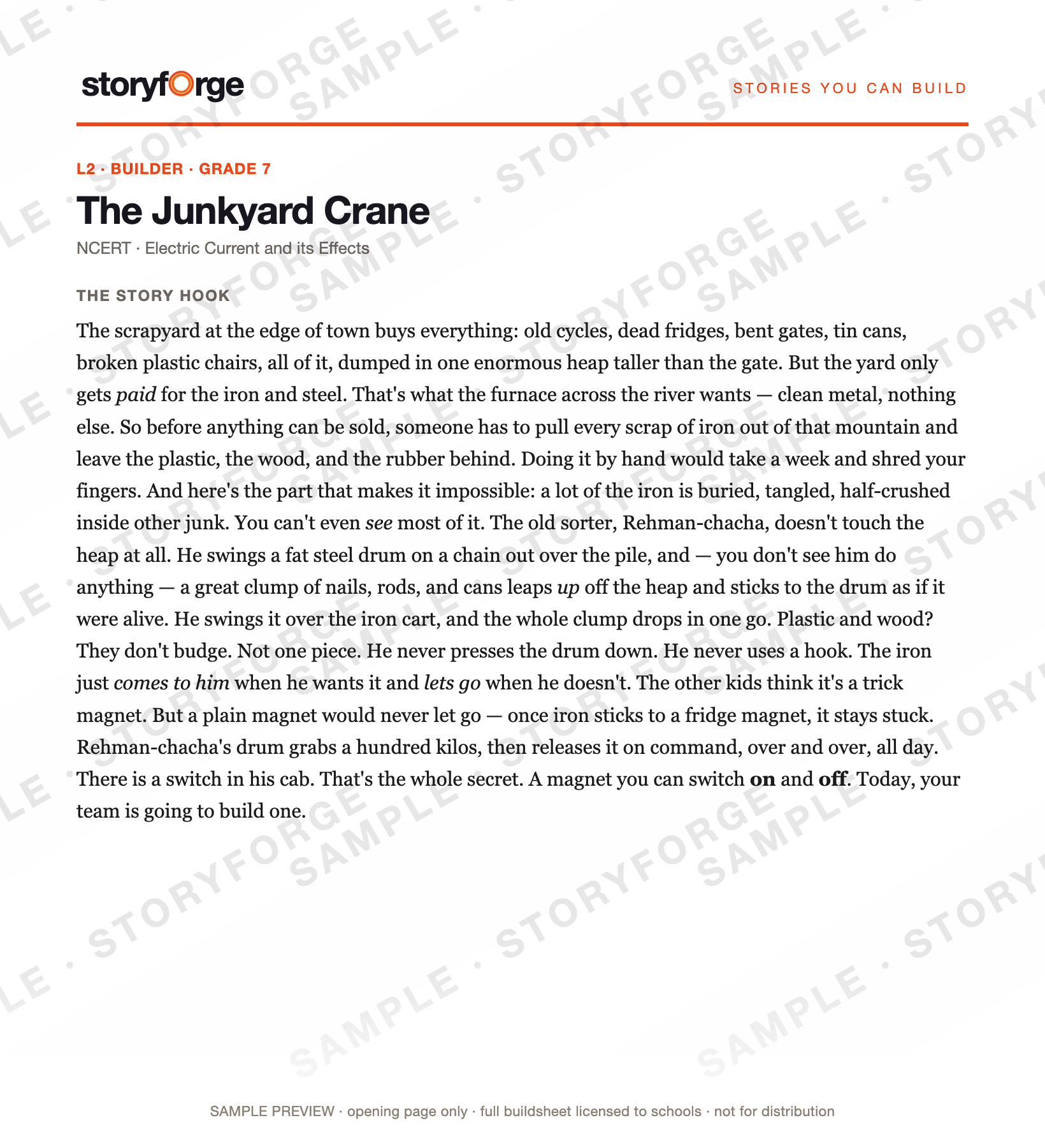 Watermarked opening-page preview of The Junkyard Crane