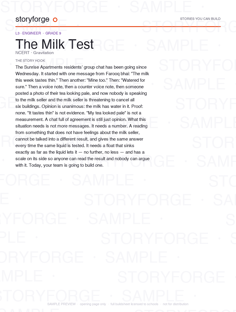 Watermarked opening-page preview of The Milk Test