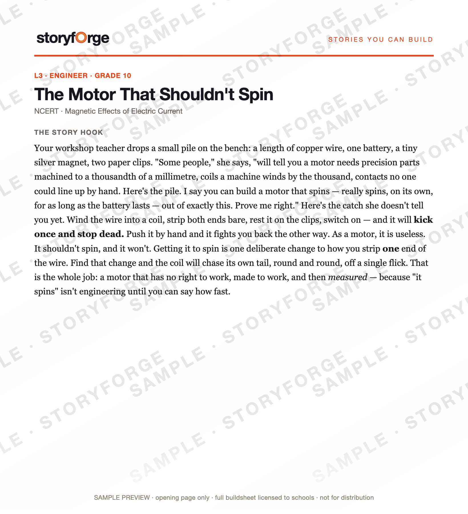 Watermarked opening-page preview of The Motor That Shouldn't Spin